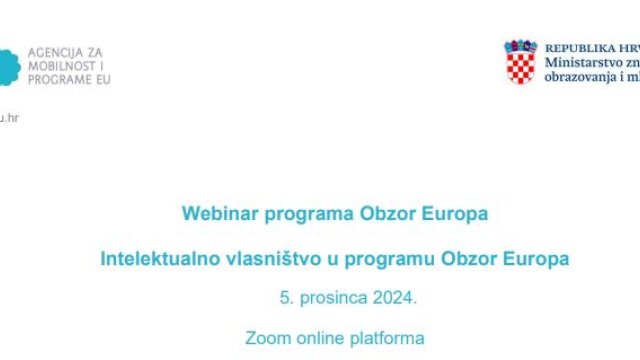 Upcoming Webinar: Intellectual Property in the Horizon Europe Program Upcoming Webinar: Intellectual Property in the Horizon Europe Program